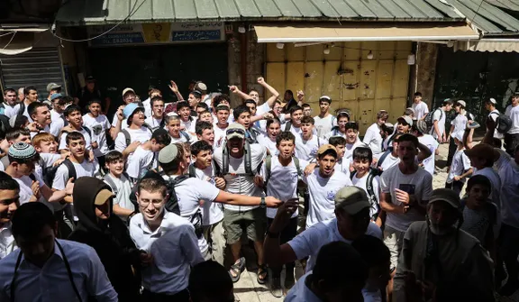 Israeli youth in the Jerusalem Old City Muslim Quarter on Thursday.