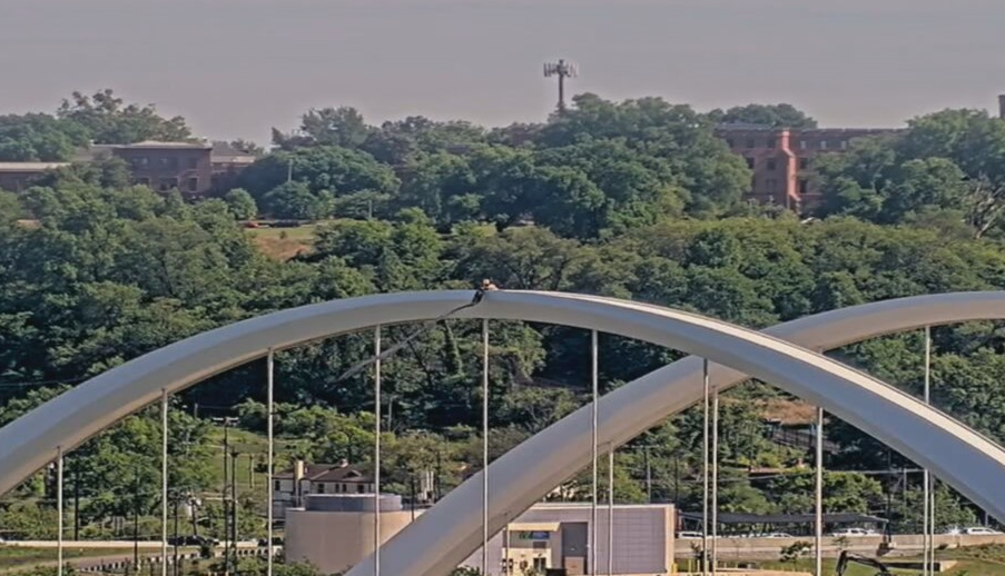 Bridge protester