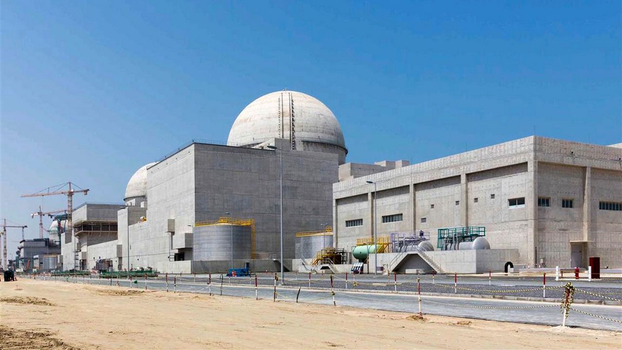 This undated photograph released by the United Arab Emirates' state-run WAM news agency shows the under-construction Barakah nuclear power plant in Abu Dhabi's Western desert. (Arun Girija/Emirates Nuclear Energy Corporation/WAM via AP, File)