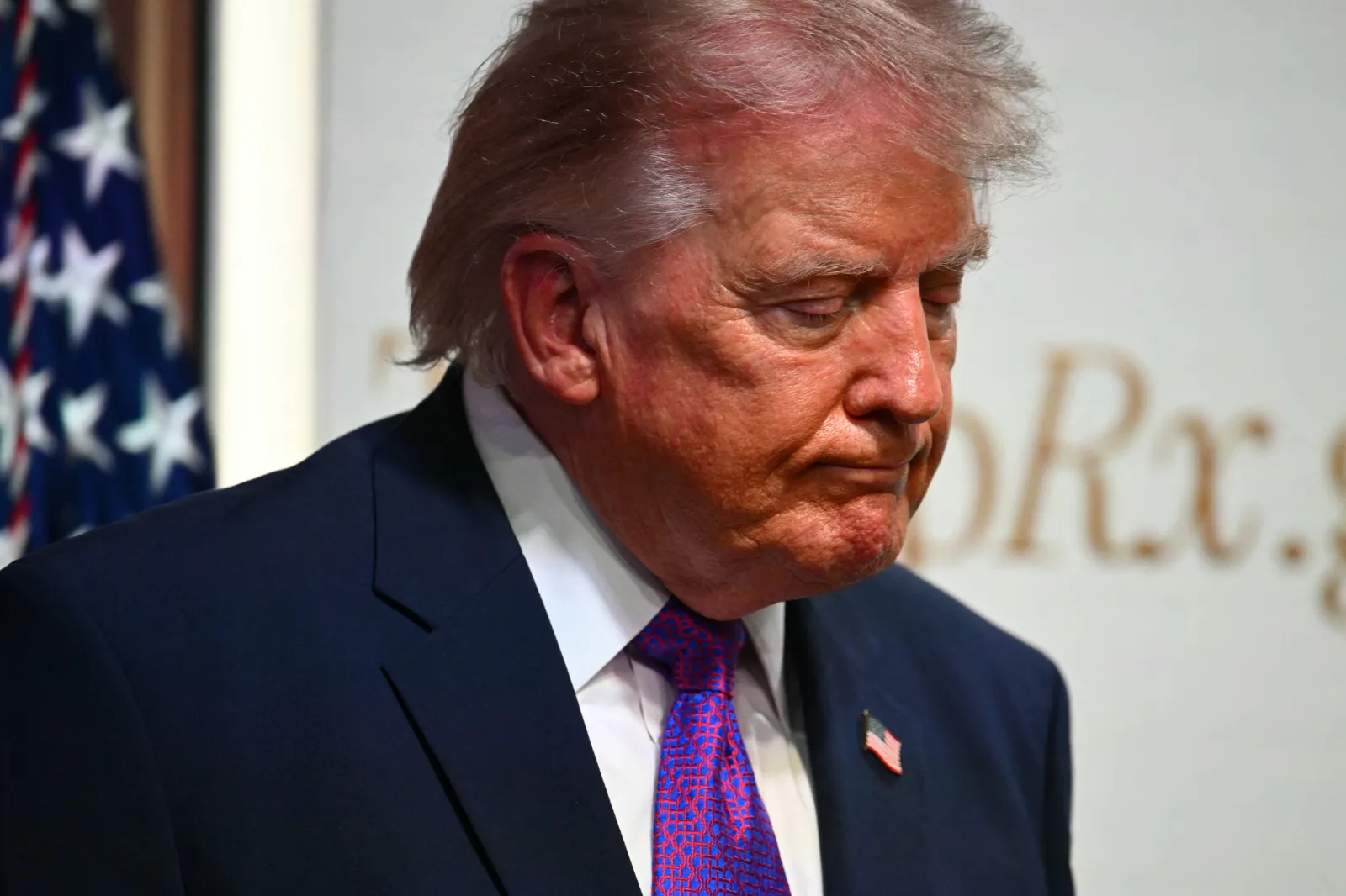 Donald Trump attends a healthcare affordability event in the South Court Auditorium of The White House in Washington, DC, on May 18, 2026