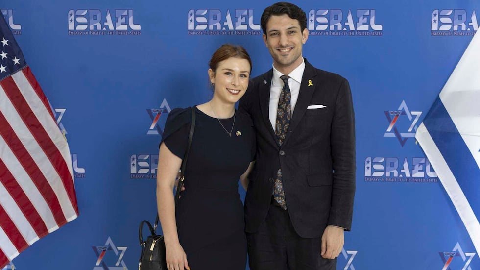 This undated handout photo provided by the embassy of Israel in the U.S. shows staff members...