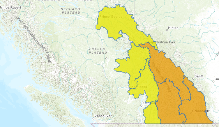Southeastern B.C. under flood watch due to storms, high temperatures