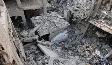 Palestinians inspect the site, a day after of an Israeli strike at the Shati refugee camp (Beach) in Gaza City, on May 9, 2026. Despite an October ceasefire, Gaza remains gripped by daily violence as Israeli strikes continue, with both the military and Hamas accusing one another of violating the truce.