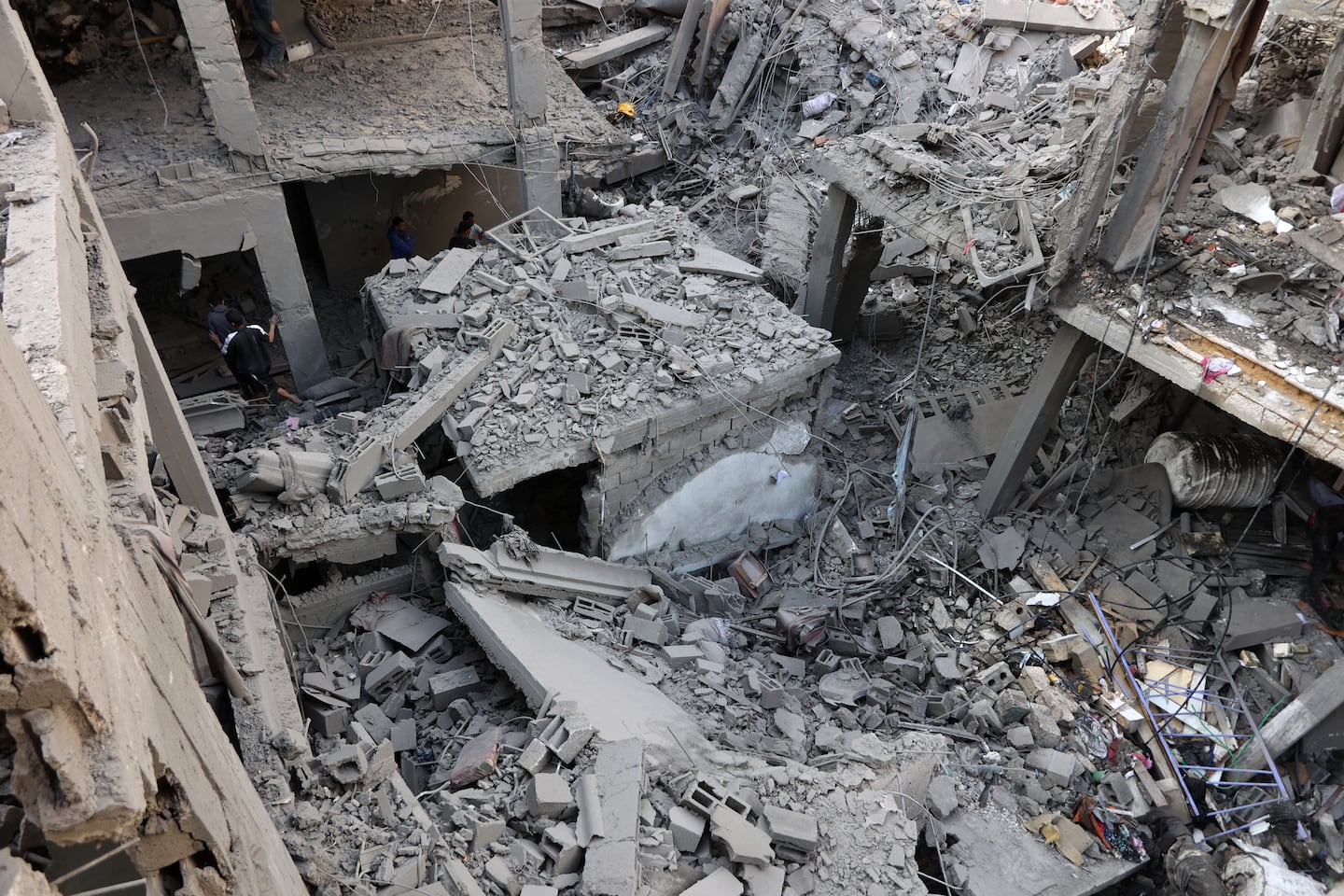 Palestinians inspect the site, a day after of an Israeli strike at the Shati refugee camp (Beach) in Gaza City, on May 9, 2026. Despite an October ceasefire, Gaza remains gripped by daily violence as Israeli strikes continue, with both the military and Hamas accusing one another of violating the truce.