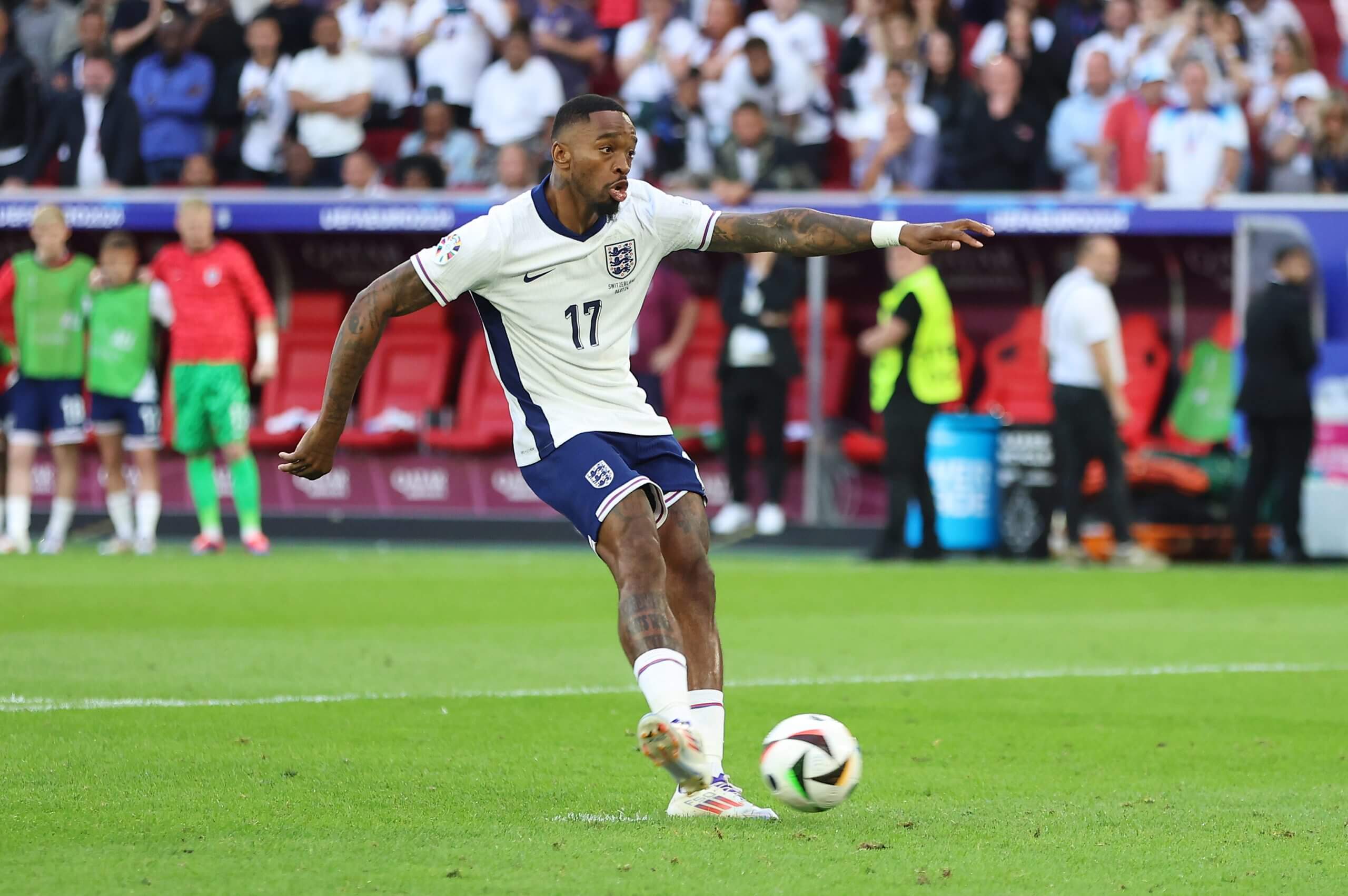 Ivan Toney scores a penalty for England