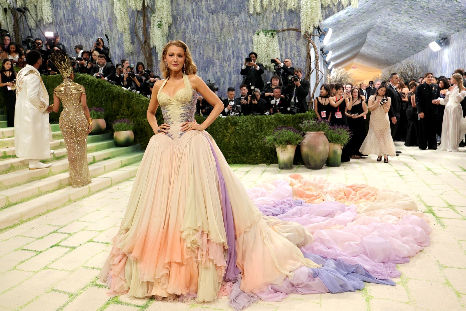 Image may contain Blake Lively Luis Aguilar Valencia Lioubov Sokolova Dan Turèll Clothing Dress and Formal Wear