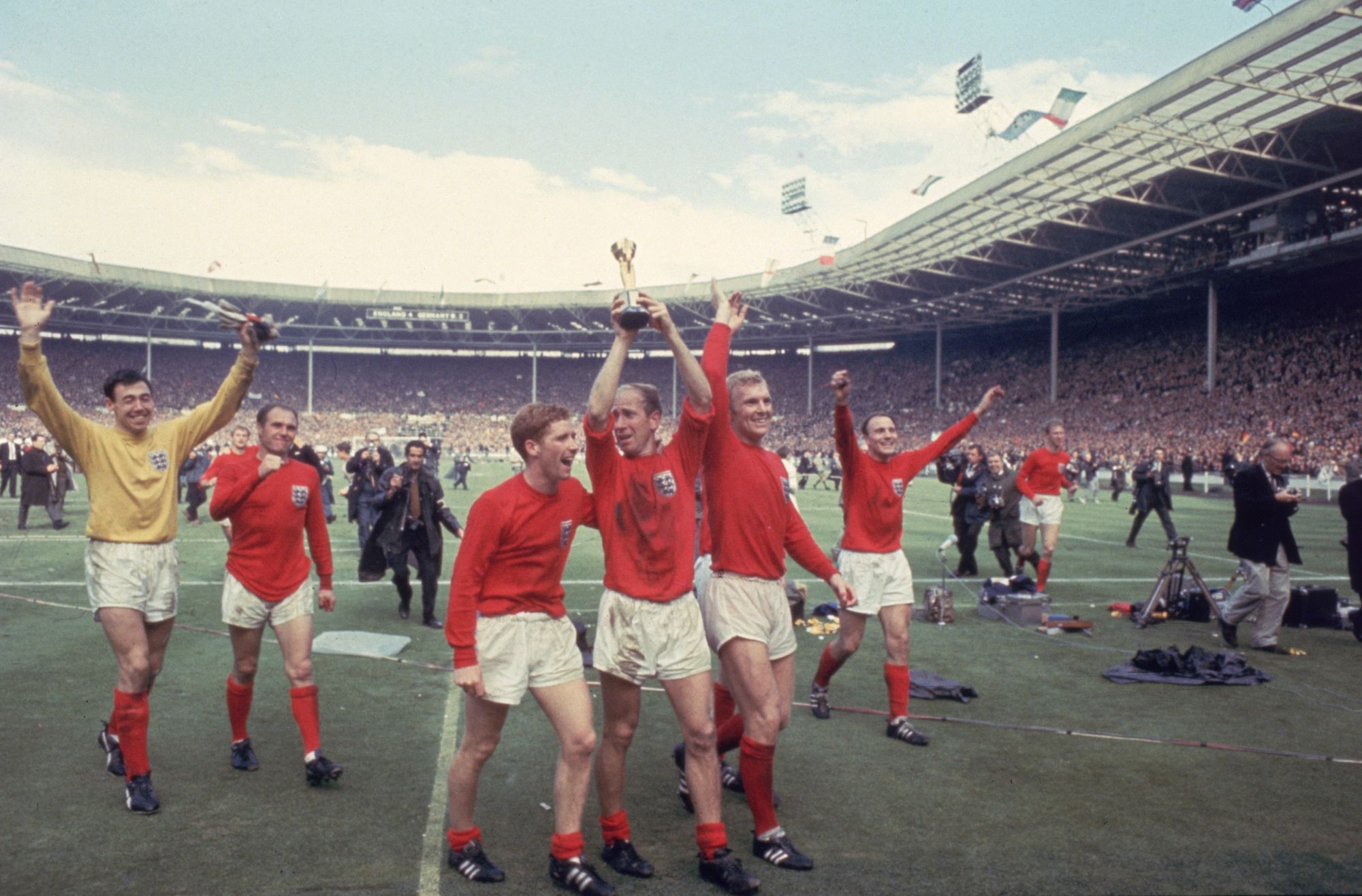 Gordon Banks (far-left) kept four clean sheets in England's run to World Cup glory in 1966