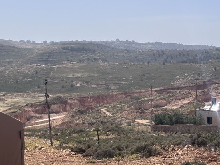 Israeli outpost in the distance