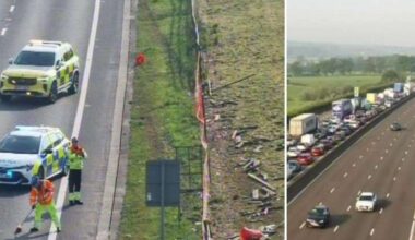 Long delays on M25 between J5, Sevenoaks, and J6, Godstone, due to lorry crash