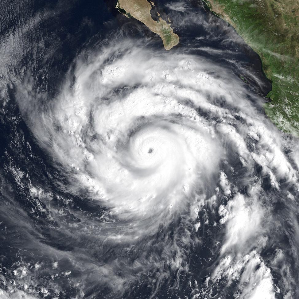Hurricane Linda satellite image.
