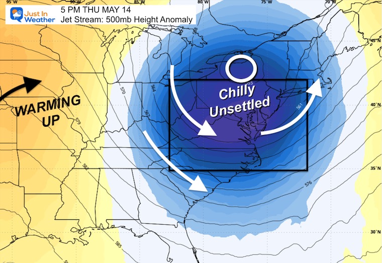 May 10 weather jet stream forecast Thursday