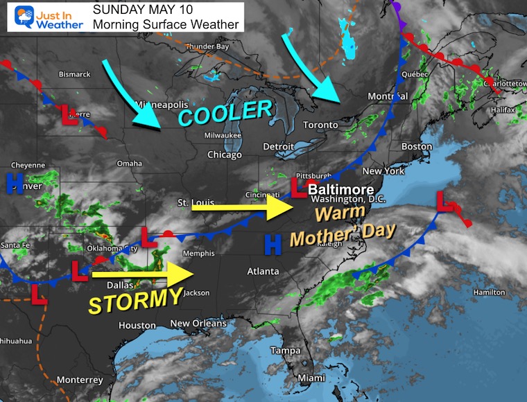 May 10 weather storm map Sunday