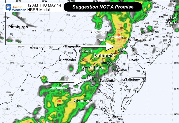 May 12 weather forecast radar storm midnight Thursday