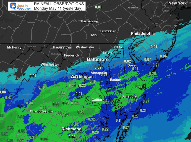 May 12 weather rain total Tuesday
