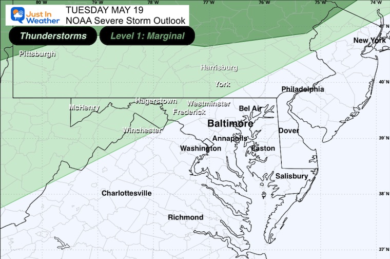 May 18 weather NOAA Severe Storm Risk Tuesday