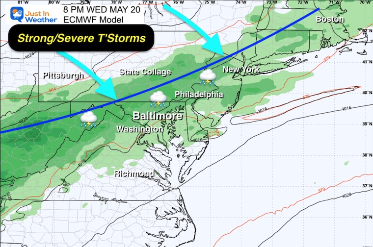 May 18 weather storm map Wednesday