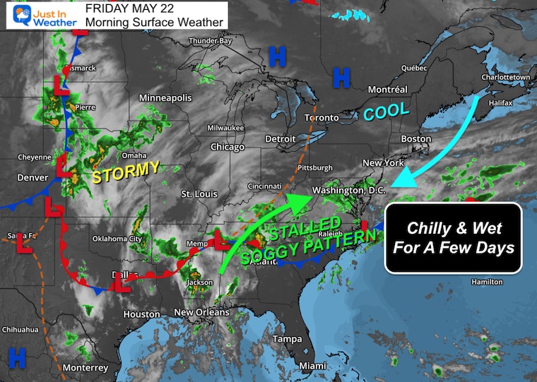 May 22 weather storm map Friday morning
