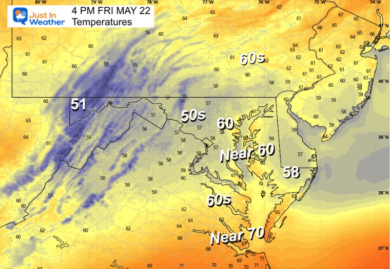 May 22 weather temperatures Friday afternoon