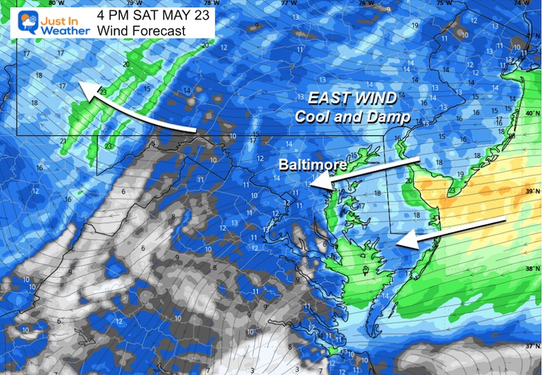 May 22 weather wind Saturday afternoon