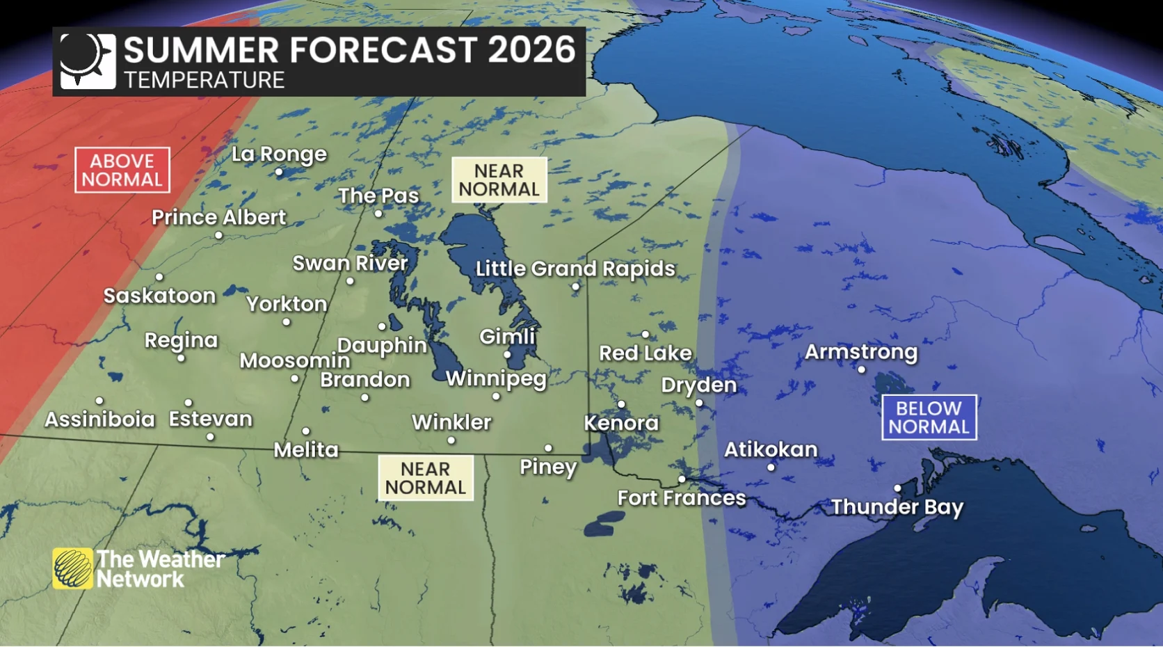 Summer 2026 Temperature Outlook Prairies