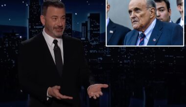 Jimmy Kimmel joked about ex-NYC Mayor Rudy Giuliani being in 'the grave' before hospitalization