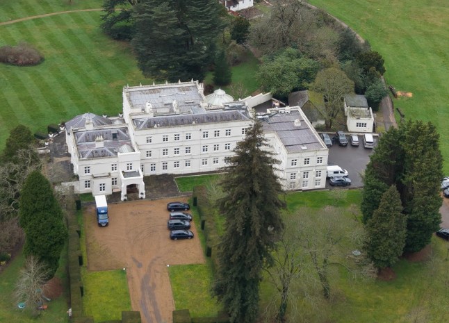 Aerial pictures of Royal Lodge with police in attendance