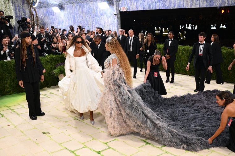 This is a PA photo of Beyonce (R) and Blue Ivy Carter at the Met Gala. See PA Feature FASHION Met. WARNING: This picture must only be used to accompany PA Feature FASHION Met. PA Photo. Photo credit should read: Matt Crossick/PA NOTE TO EDITORS: This picture must only be used to accompany PA Feature FASHION Met