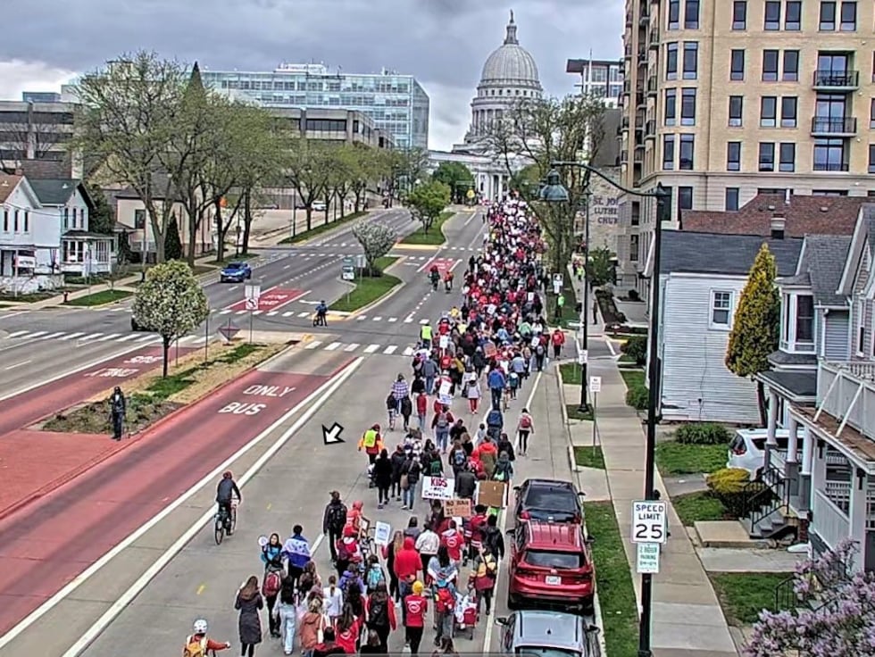 Madison Police Department estimates around 3,000 people participated in Friday’s May Day march.