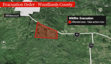Out-of-control wildfire prompts evacuation south of Whitecourt