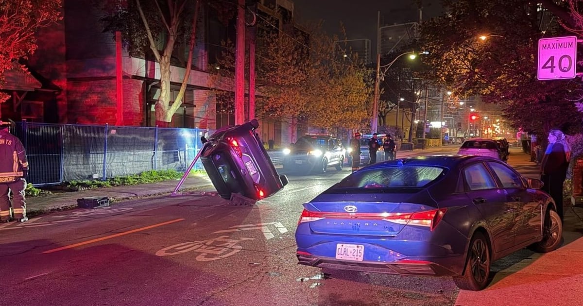 Woman injured in rollover crash in Toronto west end