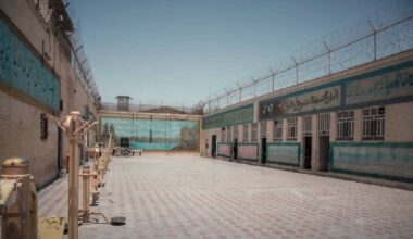 Inside the courtyard of Yazd Prison in central Iran