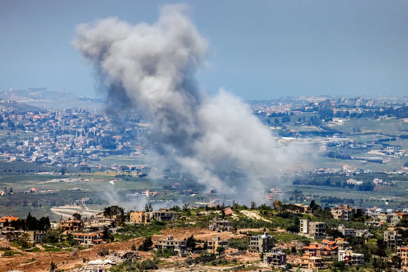 Smoke rises following Israeli bombardment in southern Lebanon. Photograph: Jalaa Marey/AFP/Getty Images