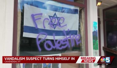 Suspect in anti-Israel graffiti incident in Cavendish turns self in to police