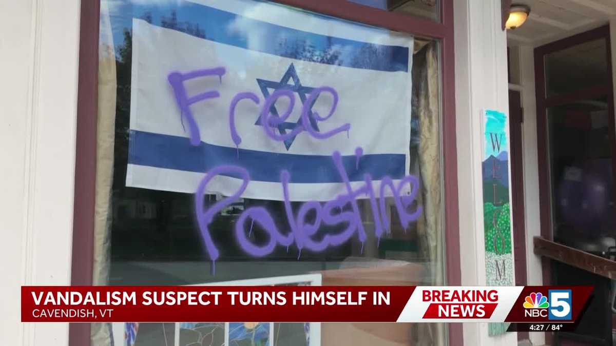 Suspect in anti-Israel graffiti incident in Cavendish turns self in to police