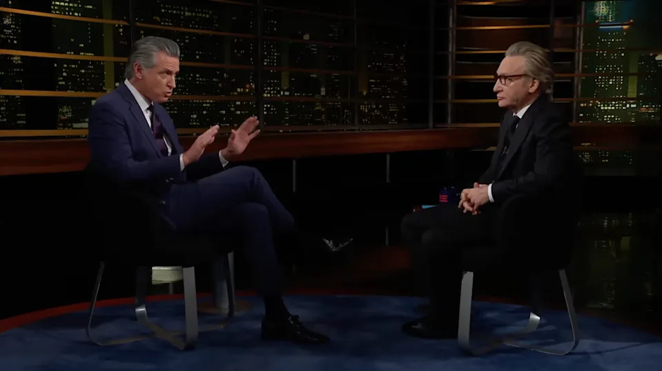 Maher had won plaudits from conservative pundits over his tough interview with Newsom (HBO)