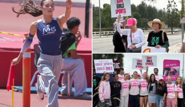 Trans athlete dominates California girls’ track meet as protesters demand: ‘Keep men out of women’s sports’