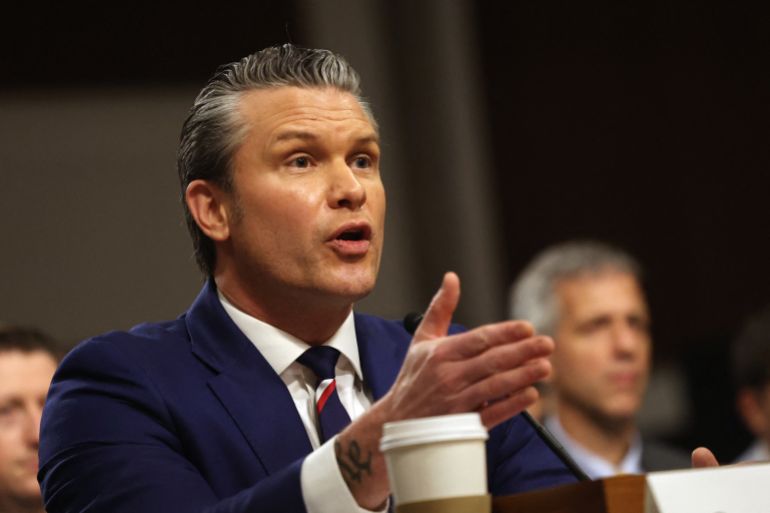 US Secretary of Defense Pete Hegseth testifies during a Senate Armed Services Committee hearing on the Department of Defense budget request for Fiscal Year 2027 on Capitol Hill in Washington, DC, on April 30, 2026. (Photo by Alex Wroblewski / AFP)
