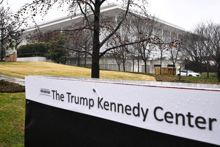 (FILES) A general view shows the Kennedy Center in Washington, DC on January 10, 2026.