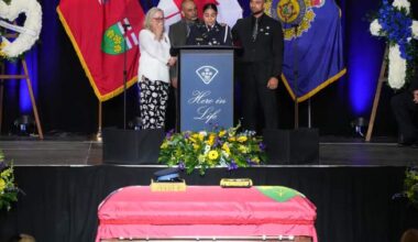 ‘Hero in life’: OPP officer killed in line of duty honoured at funeral