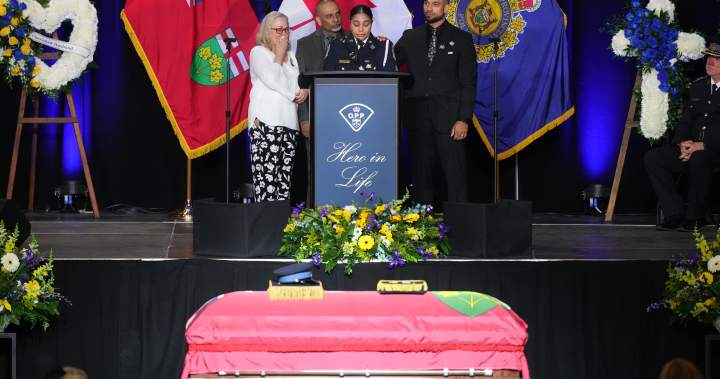 ‘Hero in life’: OPP officer killed in line of duty honoured at funeral