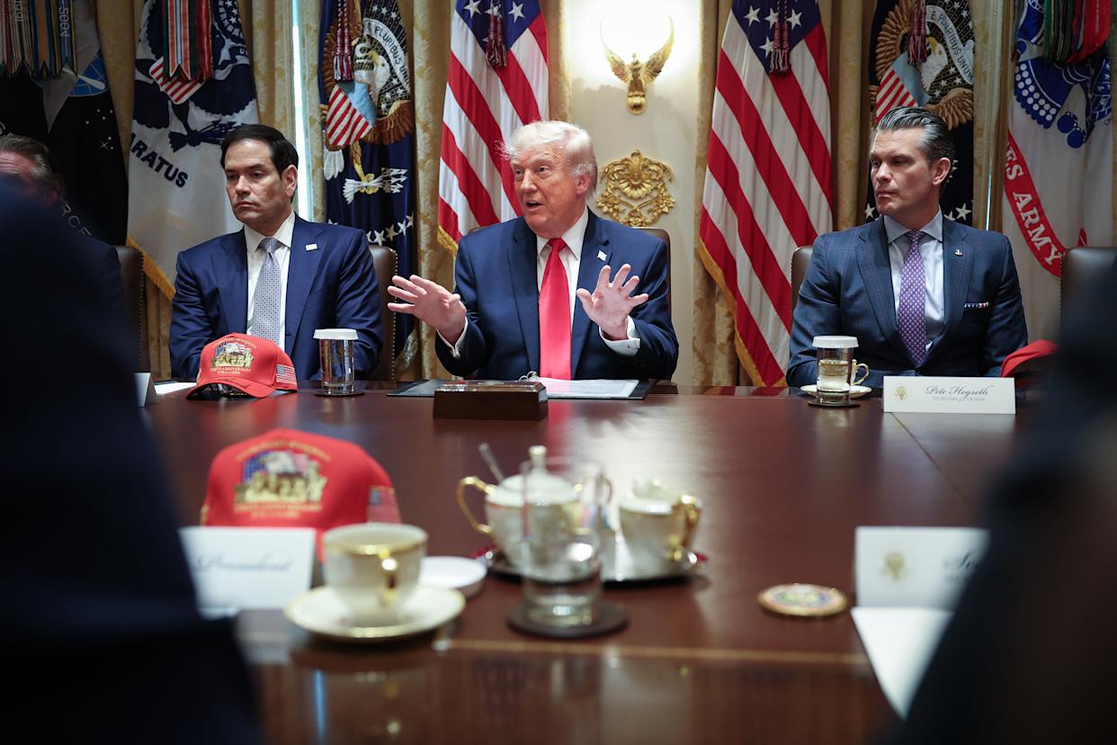 President Trump is seen on Wednesday during a Cabinet meeting at the White House. (Win McNamee/Getty Images)