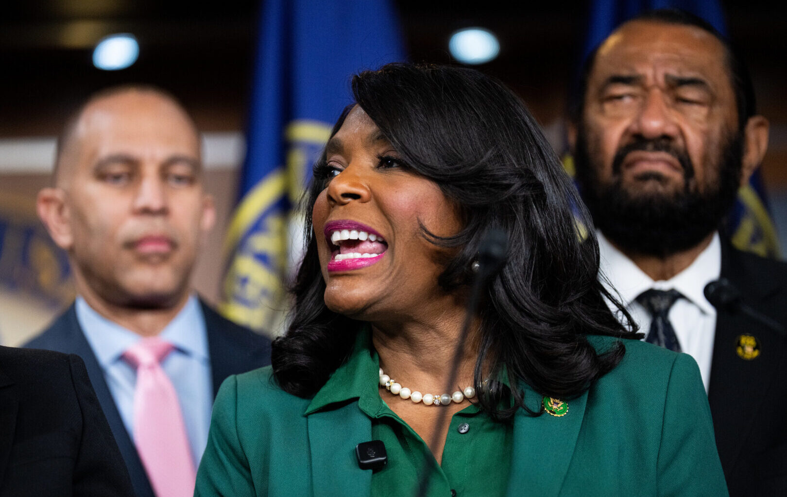 Rep. Terri Sewell, D-Ala., speaks during a Congressional Black Caucus news conference in the Capitol last month on the Supreme Court’s ruling in Louisiana v. Callais.