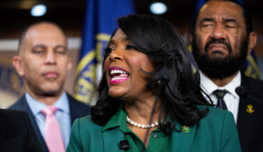 Rep. Terri Sewell, D-Ala., speaks during a Congressional Black Caucus news conference in the Capitol last month on the Supreme Court’s ruling in Louisiana v. Callais.