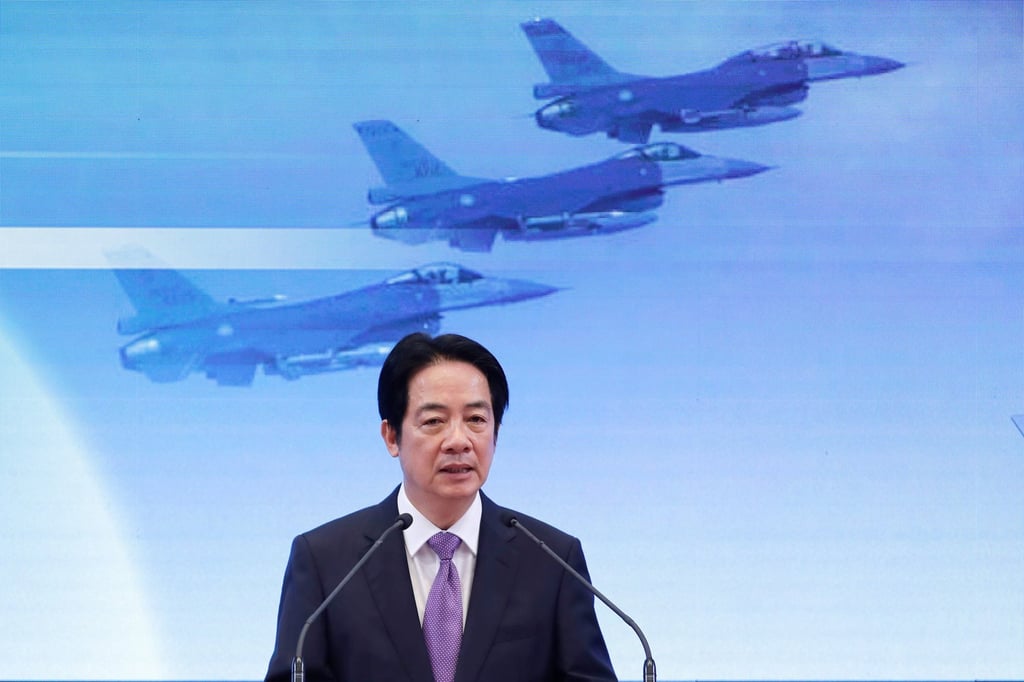 Taiwanese leader William Lai delivers a speech in Taipei on Wednesday. Photo: AP