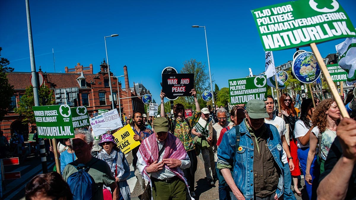 Climate activists in Amsterdam