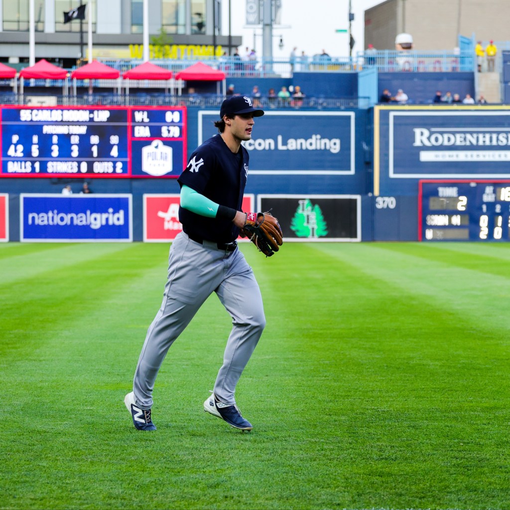 Spencer Jones of the Scranton/Wilkes-Barre RailRiders during a game against the Worcester Red Sox.