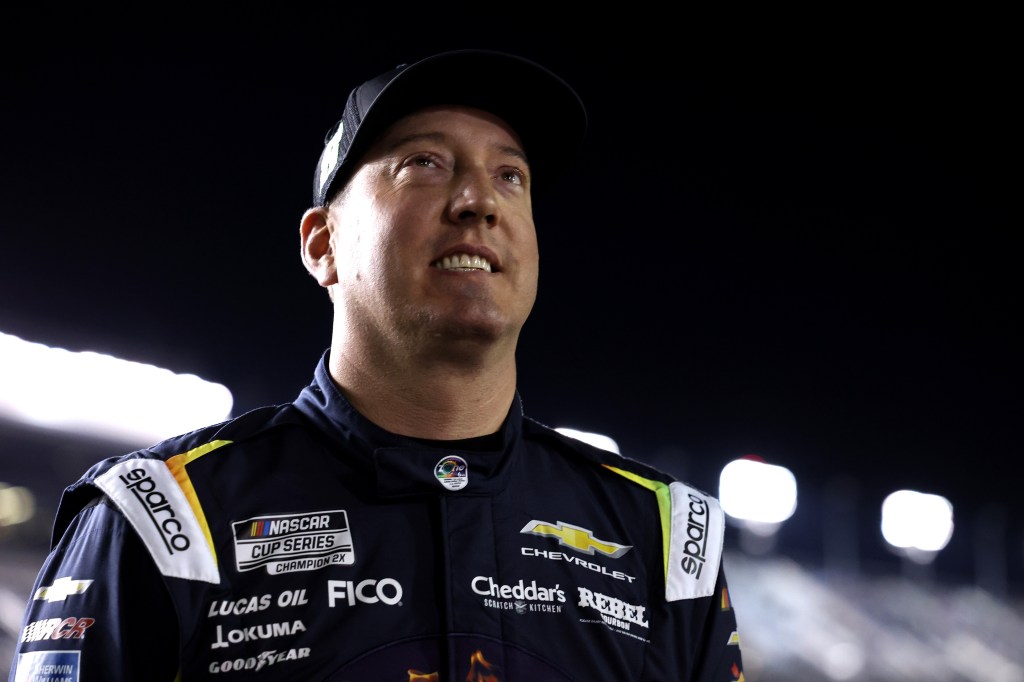 Kyle Busch, driver of the #8 zone Jalapeno Lime Chevrolet, looks on during qualifying for the NASCAR Cup Series Daytona 500 at Daytona International Speedway on February 11, 2026 in Daytona Beach, Florida.  
