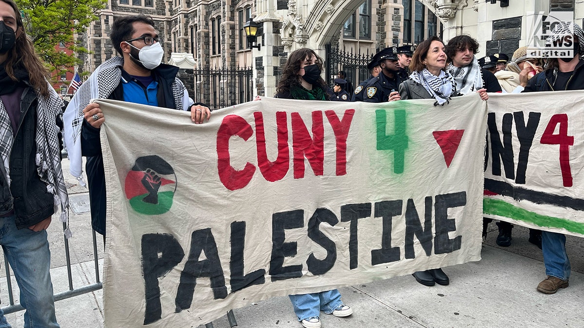 Anti-Israel protesters at CUNY