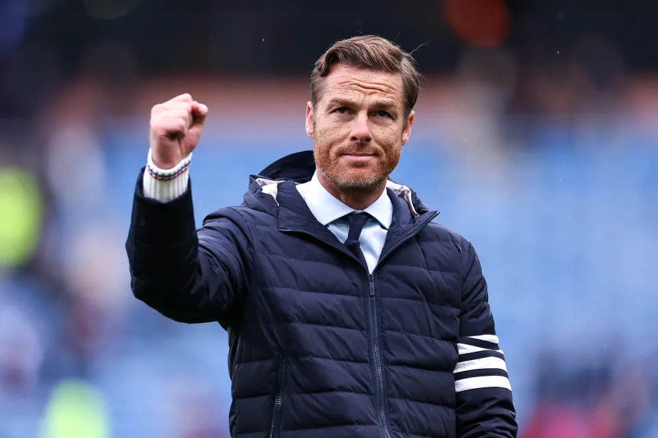 A dejected Scott Parker the head coach / manager of Burnley at ful time during the Premier League match between Burnley and Liverpool