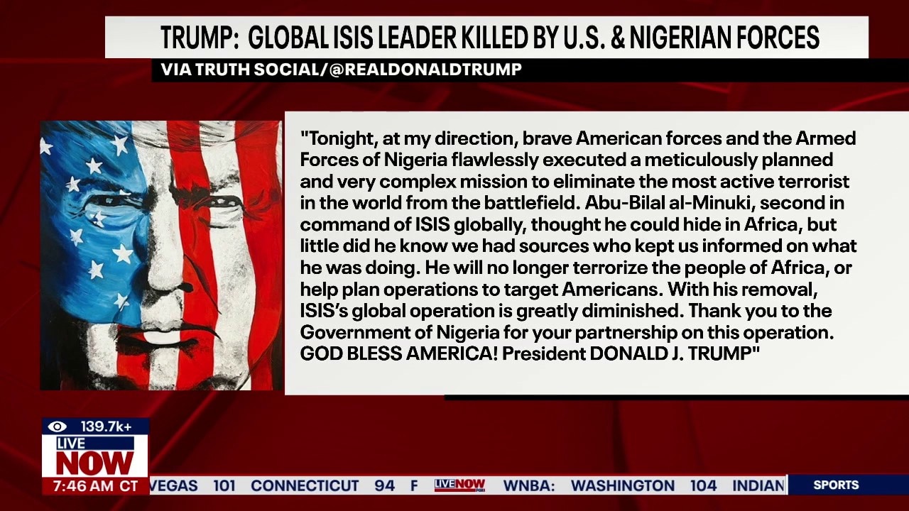 Trump: Global ISIS leader killed 